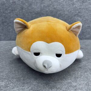 Marshmallow Shiba Inu Dog Plush Toy 12" Soft Squishy Hug Pillow, White Yellow